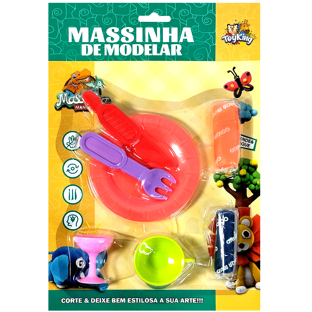 MASSINHA DE MODELAR COM 2 CORES + XICARA E ACESSORIOS 7 PECAS
